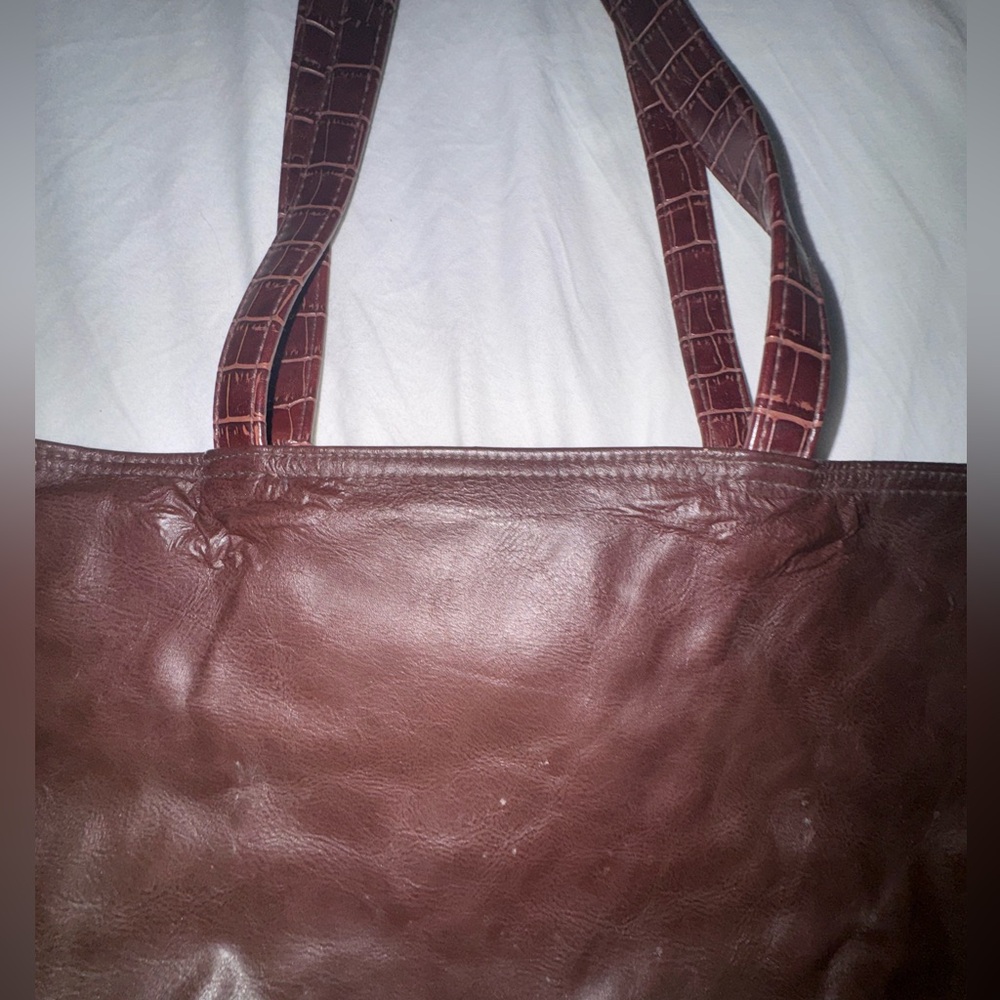 Signature Collection Brown Leather Tote Bag - Picture 3 of 7